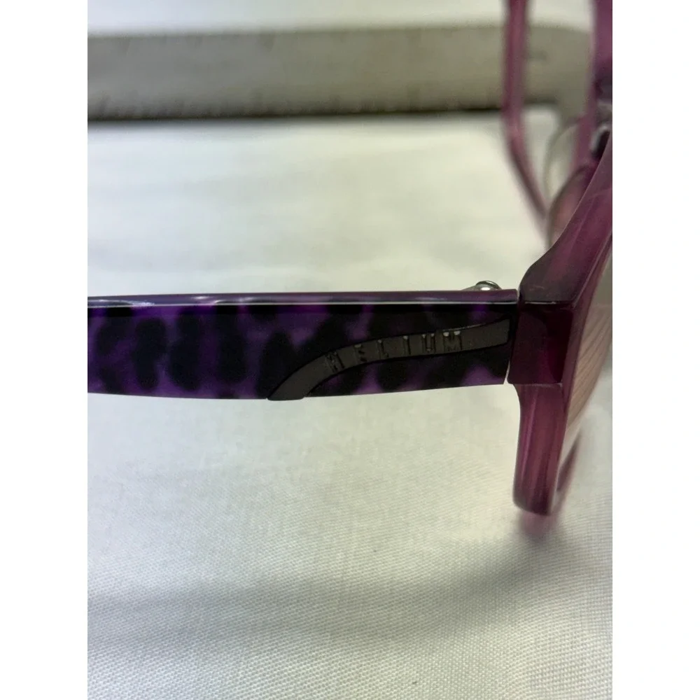 Helium Paris Eyeglasses Womens 50mm  Excellent Cat Eye Purple‎ Leopard 4242